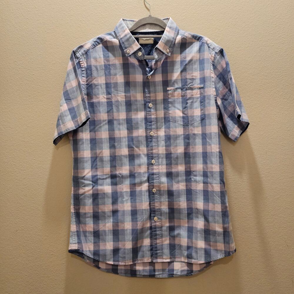 7 Diamonds Mondaze Men's Shortsleeve Button Down Plaid Shirt Large